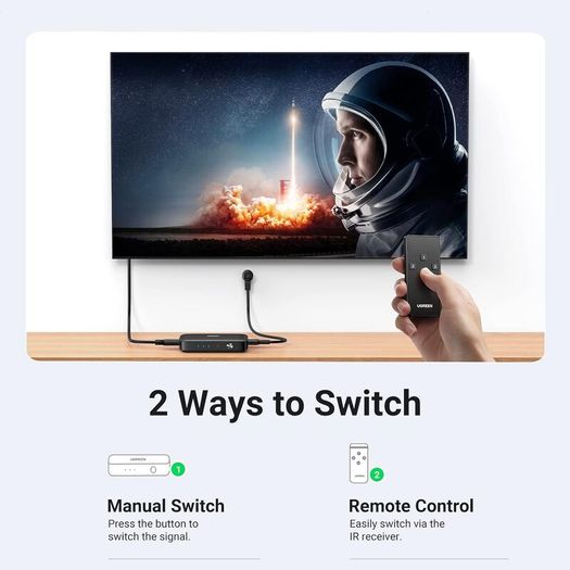 HDMI Switch 3 in 1 Out 4K Switcher Splitter with Remote, Su4K Compatible with PS5 PS4 Xbox Fire Stick Roku Apple TV PC