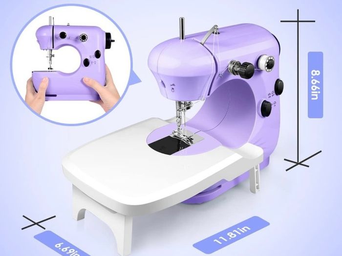 Sewing Machine, Sewing Machine for Beginners, Handheld Sewing Machines with Extension Table, Adjustable 2 Speed with Foot Pedal with Sewing Kits, Best Gift for Kids Women Household and Travel (FREE POSTAGE)