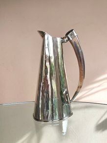 Vintage "Alpaca Silver" Metal & Horn Argentinian Pitcher