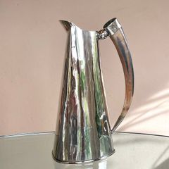 Vintage "Alpaca Silver" Metal & Horn Argentinian Pitcher