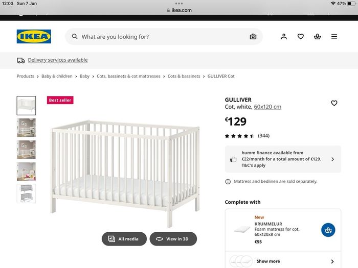 Ikea cot like new