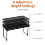 4 Foot Rectangular Folding Table, 4 Adjustable Height Settings with Carrying Handle, Indoor & Outdoor, Portable, Lightweight, Travel Table, Picnic, Camping, Black, 121.4 x 60.7 x 86.1 cm Image 3