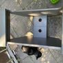 Tv Stand Solid Grey With Tempered Glass Shelf Image 3