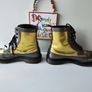 Dr Martens Harrie brogue 1460 gold silver 8 eye boots UK6.5 EU40 US8.5 Image 7