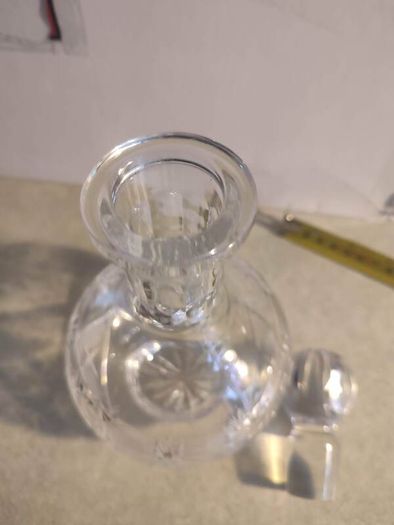 SMALL 22 CM. TALL Crystal Cut and Beveled Decanter NO STAMP