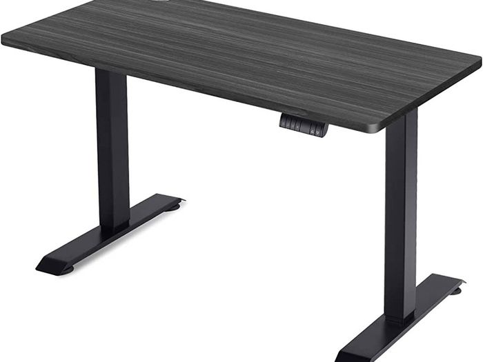 Electric Adjustable Office Stand Desk Computer Workstation with Preset Height Memory Controller Metal Black 110x60 cm (FREE SHIPPING)