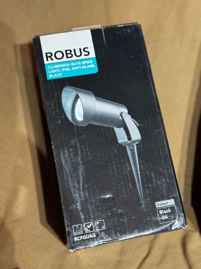 Set of 5 ROBUS Clubfinch GU10 Outdoor Spike Lights (IP65 Anti-Glare Black)