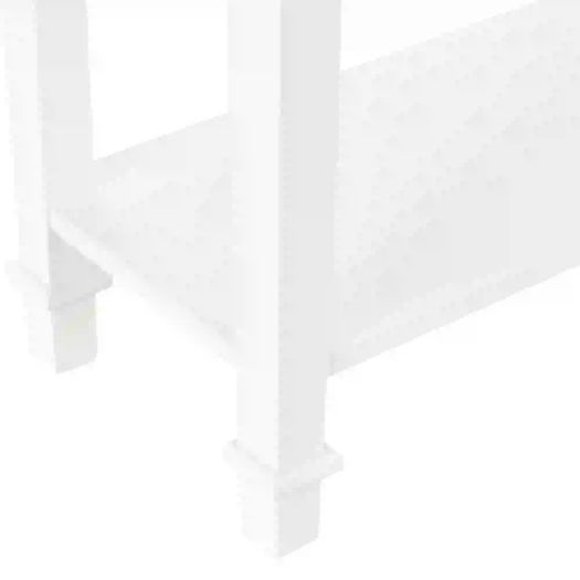 Console Table, 3-tier Hallway Table with Drawer and 2 Open Shelves, Retro Entry Table for Shoe Storage, White