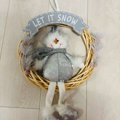 Christmas Hanging Decoration, Let it Snow Door Wreath
