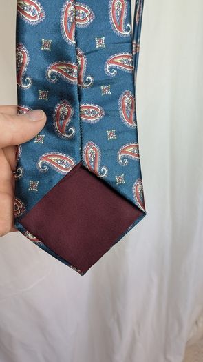 Christian Dior Monsieur Tie Blue Paisley Silk Vintage Designer Mens Necktie