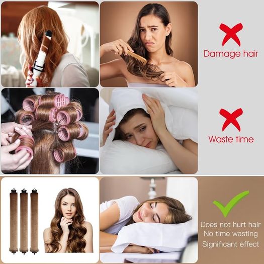 Brand New 3-Piece Heatless Curling Band Set for Soft Waves