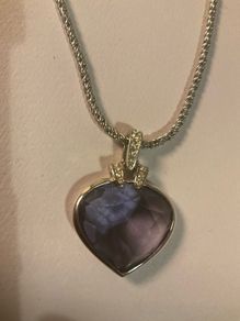 Genuine Swarovski Oceanic Tanzanite Crystal heart Pendant