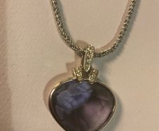 Genuine Swarovski Oceanic Tanzanite Crystal heart Pendant