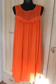 Laura Torelli Classic orange sleeveless knee length summer dress size UK16/18 EU44/46 Postage included