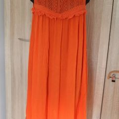Laura Torelli Classic orange sleeveless knee length summer dress size UK16/18 EU44/46 Postage included