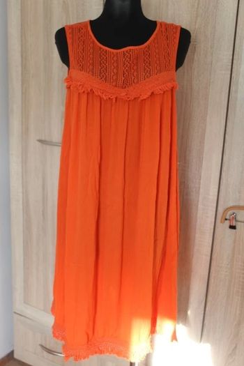 Laura Torelli Classic orange sleeveless knee length summer dress size UK16/18 EU44/46 Postage included