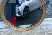 Vintage gold round mirror free postage