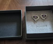 heart shape silver earrings