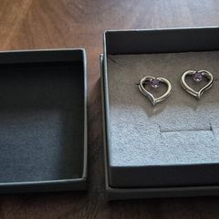heart shape silver earrings