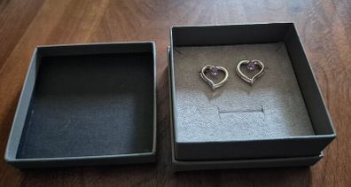 heart shape silver earrings