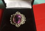Silver amathyst stone dress ring