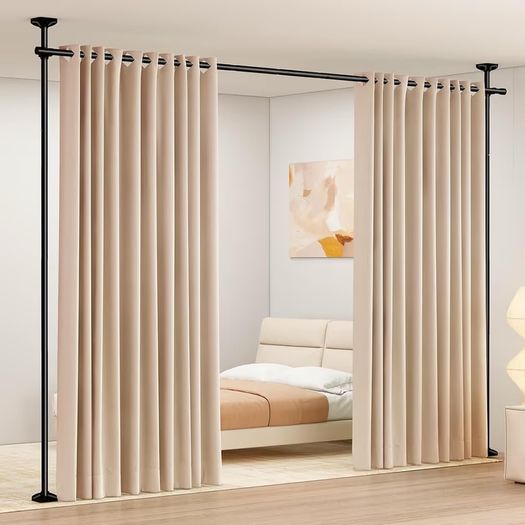 Brand New WELDUN Room Divider Screen Frame Curtain Rods,
