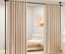 Brand New WELDUN Room Divider Screen Frame Curtain Rods,