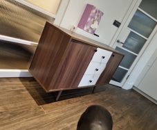 Mid century style side board and traditional console table
