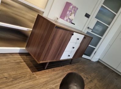 Mid century style side board and traditional console table