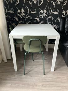 IKEA White Table And 2 Chairs