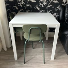 IKEA White Table And 2 Chairs