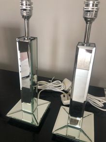 2 x Mirrored Lamp Stands