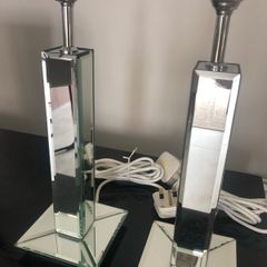 2 x Mirrored Lamp Stands