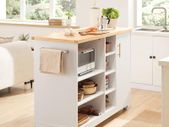 Kitchen Island Kitchen Cabinet portable white / natural