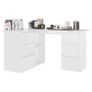 Corner Desk High Gloss White 145x100x76 cm Chipboard Image 3