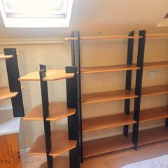 wooden shelf units
