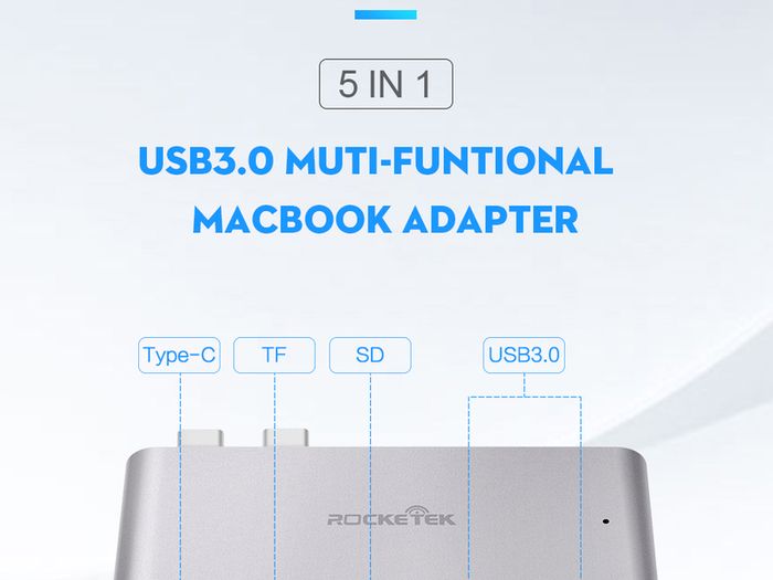 Rocketek Mini Doc Combo USB 3.0 Hub & SD/TF Card Reader Aluminum Alloy (Brand New/Warranty)