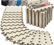 FREE P&P Interlocking Soft Foam Floor Mat - 18 Pieces Protective Gym Flooring Set, Exercise Mats EVA Puzzle Rubber Tiles, Ground Surface Protection Workout Underlay Matting Sports Pool Home Fitness Garage