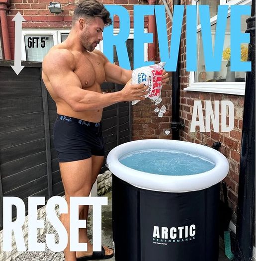 Cold Water Therapy Tub for Athletes 5 Layer Insulated Cold Plunge Pool with Thermo-Tech Thermometer & Bag Outdoor Black