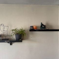 Black Floating Wall Shelves (Pair)