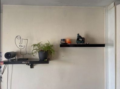 Black Floating Wall Shelves (Pair)