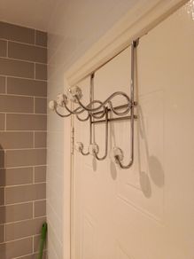 Stylish Chrome Over-the-Door Hanger with Crystal Knobs