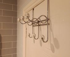 Stylish Chrome Over-the-Door Hanger with Crystal Knobs