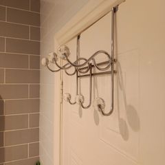 Stylish Chrome Over-the-Door Hanger with Crystal Knobs