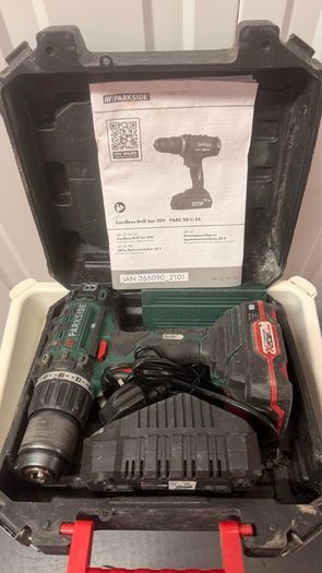 Parkside PABS 20-Li E6 20V Cordless Drill Set
