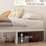 Super King Bed Frame 180x200 cm Metal Platform Bed Super King with Steel Slat Support, Easy Assembly, Noise Free, No Box Spring Needed, 36cm High, White Image 3