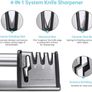 Knife Sharpener 4 in 1 Knife Sharpening, 4 Stage Manual Knife Sharperener Scissor Sharpener with Non-slip Base for Sharpening Kitchen Knives, Scissors, Knife Steel Image 8