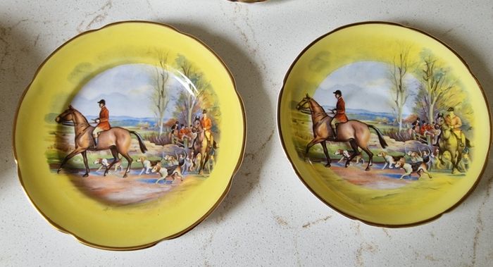 Vintage Royal Tara China Tea set Hunting scene