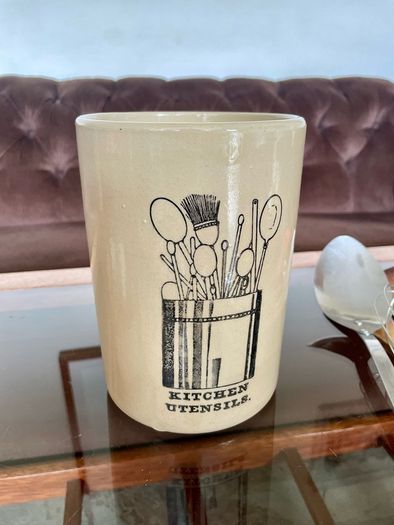 Vintage Stoneware Pearsons of Chesterfield Crock Style Utensil Holder