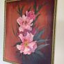 Vintage Peonies Floral Original Acrylic Painting In Ornate Frame Image 7